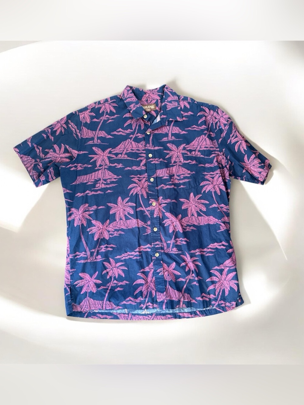 Cooke Street Hawaiian Tropical Palm Large Short Sleeve Button-UpCollar Beach Y2K
